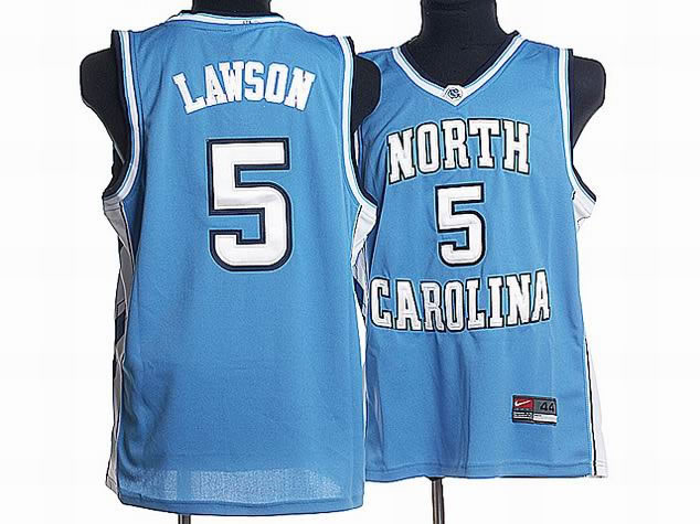 NCAA North Carolina 5 Ty Lawson Authentic Blue Jersey